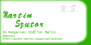 martin szutor business card